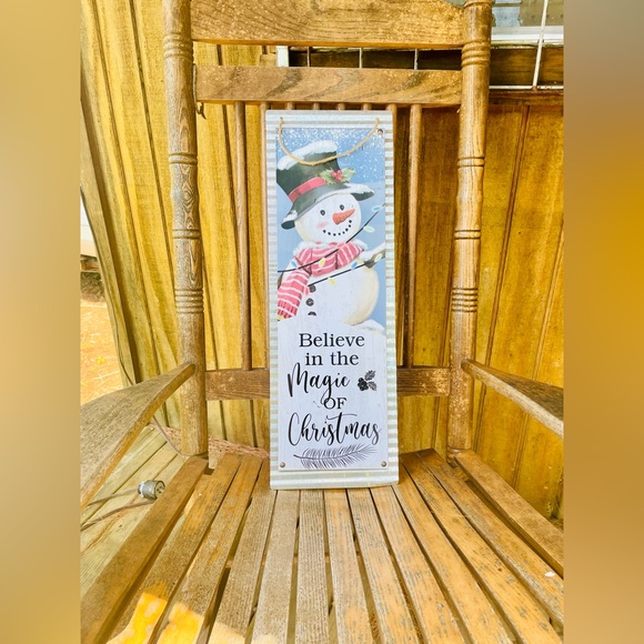 Christmas Snowman Metal Sign Believe in the Magic of Christmas - Picture 12 of 13